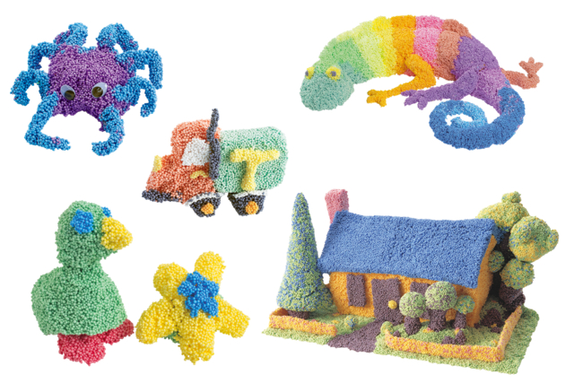 Maxi Bead Modeling Clay - 6 Neon Colors - 4 - Classic Modeling Clay - 10doigts.com - Pâtes à modeler classiques - 10doigts.fr
