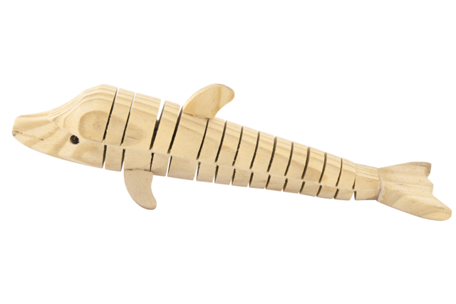 Natural Wood Dolphin - 1 - Wooden Animals - 10doigts.com - Animaux en bois à décorer - 10doigts.fr