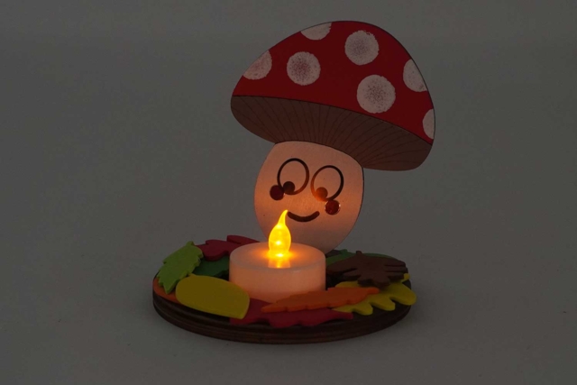 Mushroom Candle Holders to Assemble - 4 Pieces - 3 - Candle Holders and Lanterns - 10doigts.com - Bougeoirs et photophores à décorer - 10doigts.fr