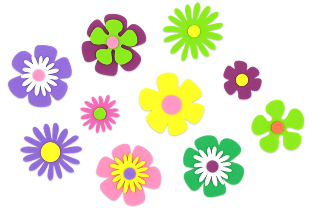 Foam Rubber Flower Stickers - 400 pcs - 2 - Decorative Flowers and Leaves - 10doigts.com - Décorations fleurs et feuilles : ajoutez une touche de nature à toutes vos créations - 10doigts.fr