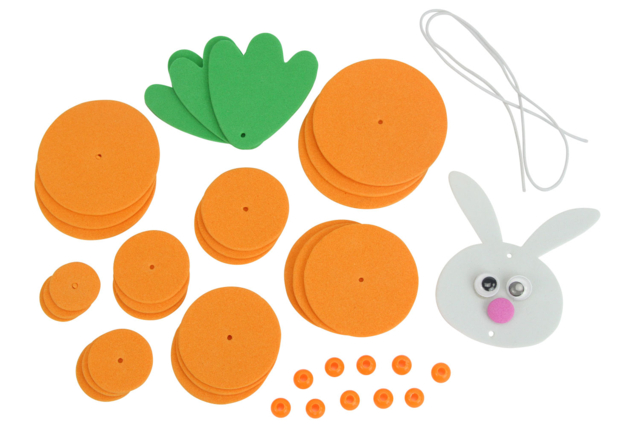 Rabbit-Carrot Mobile - 5 - Easter Craft Kits - 10doigts.com - Kits créatifs Pâques - 10doigts.fr