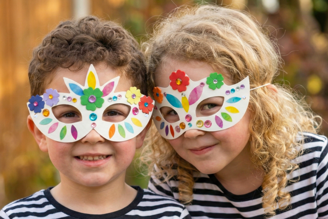 Harlequin Wolf Coloring Masks - 10 Designs - 2 - Creative Masks for Kids - 10doigts.com - Masques créatifs enfants - 10doigts.fr