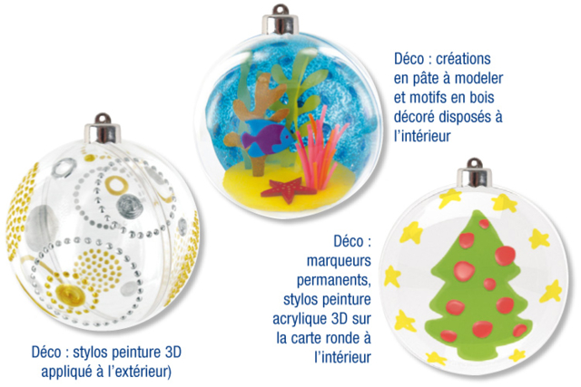 3-in-1 Balls, Transparent Plastic - 10 Pieces - 17 - DIY Christmas Ornaments - 10doigts.com - Boules de Noël DIY - 10doigts.fr
