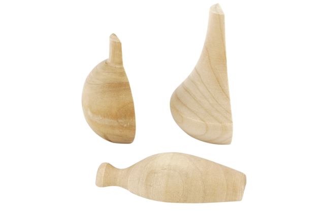 Mini Wooden Vases - 3 Pieces - 3 - Decorative Flowers and Leaves - 10doigts.com - Décorations en bois brut : tranches et bois naturel déco - 10doigts.fr
