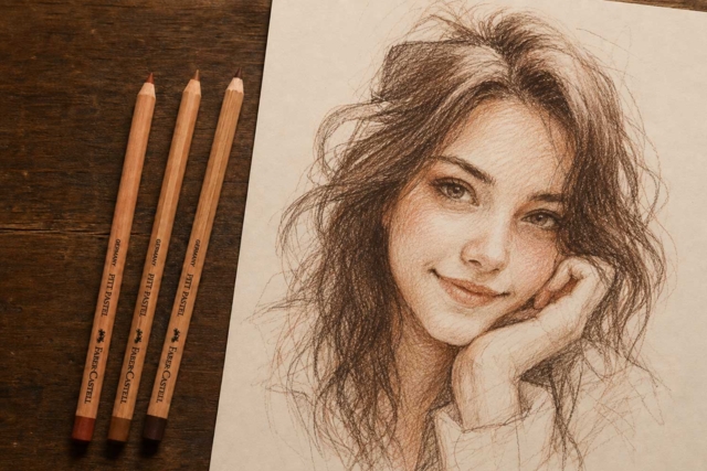 faber castell sanguine drawing - Pastels Beaux Arts - 10doigts.fr