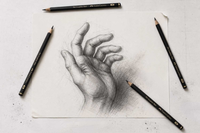 dibujos lápices de grafito Castell 9000 - Crayons graphite et mines pour le dessin - 10doigts.fr