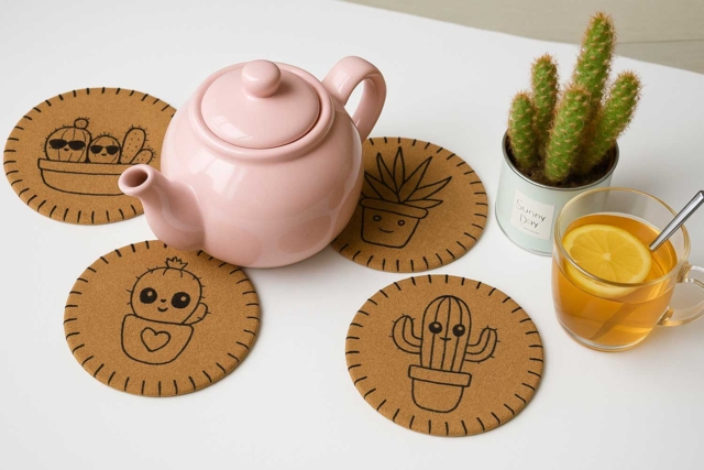 Cork Discs 19.5 cm - 3 Pieces - 2 - Cork Supports - 10doigts.com - Supports en Liège - 10doigts.fr