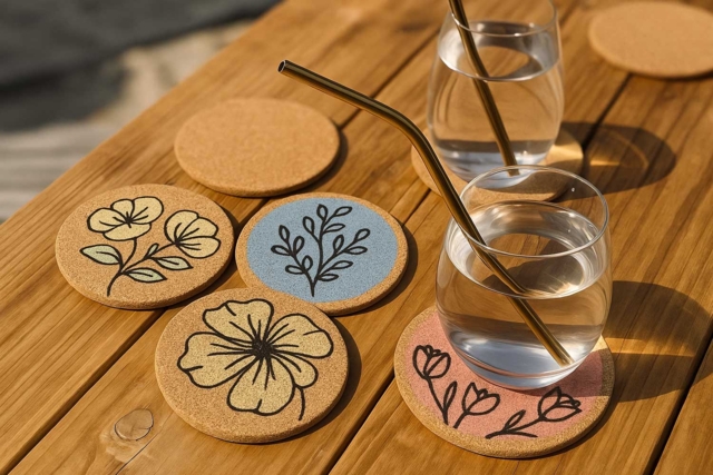 Cork Discs 10 cm - 3 Pieces - 2 - Cork Supports - 10doigts.com - Supports en Liège - 10doigts.fr