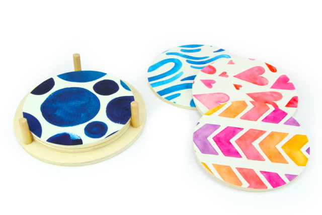 posavasos de papel colorido - Papiers à motifs - 10doigts.fr