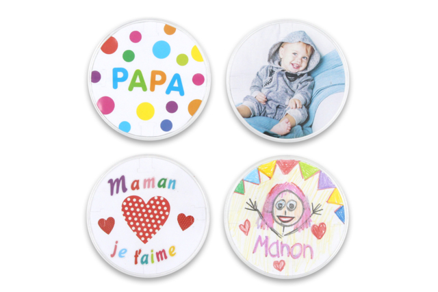 Customizable Coasters - 6 Pieces - 2 - Transparent Plastic - 10doigts.com - Plastique Transparent - 10doigts.fr