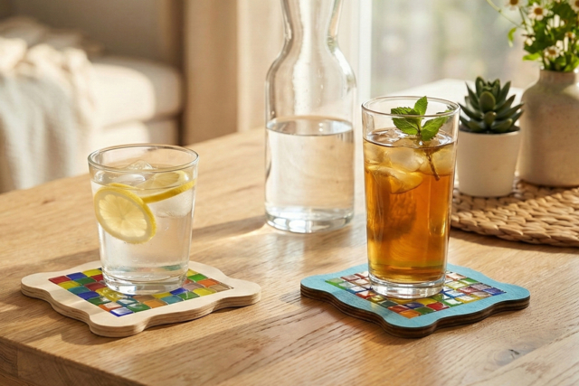 Mosaic Coaster Kit - 6 Pieces - 3 - Glass Mosaics - 10doigts.com - Mosaïques en verre - 10doigts.fr