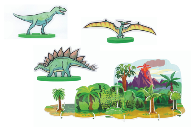 Dinosaur Kit - Construction and Magic Plastic - 4 - 3D Construction Kit - 10doigts.com - Kit plastique fou : des coffrets créatifs prêts à l'emploi - 10doigts.fr