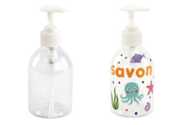 Plastic Soap Dispenser - 1 - Transparent Plastic - 10doigts.com - Plastique Transparent - 10doigts.fr