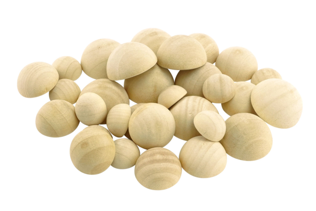 Wooden Domes - 30 Pieces - 1 - Wooden Games and Toys - 10doigts.com - Jeux et Jouets en bois à décorer - 10doigts.fr