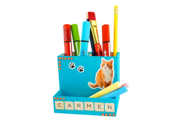 Pencil Holder, 3 Compartments - 2 - Pencil Pots, Cache-Pots - 10doigts.com - Pots à crayons, cache-pots - 10doigts.fr
