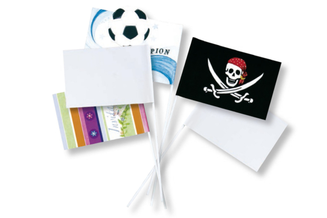 White Flags to Decorate - 5 pieces - 3 - Balloons, garlands, streamers - 10doigts.com - Ballons, guirlandes, serpentins - 10doigts.fr