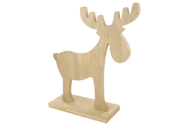 Natural wood moose - 4 - Christmas Wooden Objects - 10doigts.com - Décorations de Noël en bois - 10doigts.fr