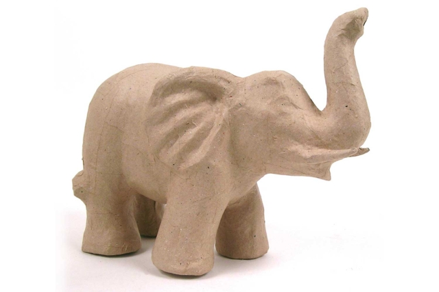 Mache Paper Elephant - 1 - Cardboard Animals - 10doigts.com - Animaux en carton - 10doigts.fr