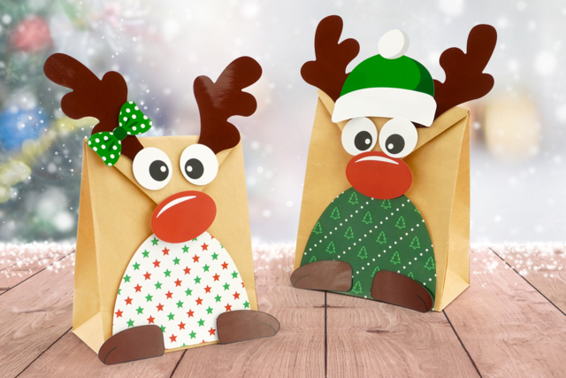Christmas Reindeer Bags - 6 Pieces - 1 - Gift Wrap and Bags - 10doigts.com - Papiers cadeaux et sacs à décorer - 10doigts.fr