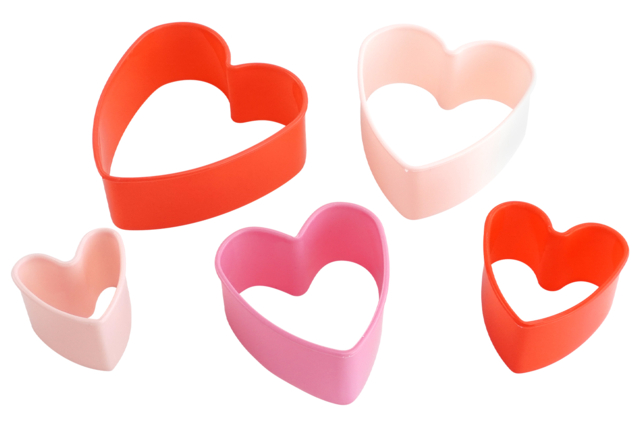 Plastic Heart Cookie Cutters - 5 pcs - 1 - Creative Cookie Cutters for Kids - 10doigts.com - Emporte-pièces créatifs pour enfants - 10doigts.fr