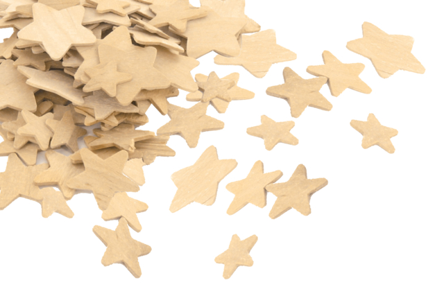 Wooden Stars - 30 Pieces - 1 - Raw Wood Decor - 10doigts.com - Décorations en bois brut : tranches et bois naturel déco - 10doigts.fr