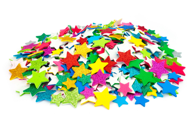 Foam Rubber Star Stickers - 500 pcs - 1 - Foam Stickers - 10doigts.com - Stickers mousse : donnez du volume à vos créations - 10doigts.fr