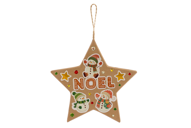 Star and Heart Cardboard Kraft Ornaments - 6 - Christmas Garland and Ornaments - 10doigts.com - Guirlandes et suspensions de Noël - 10doigts.fr
