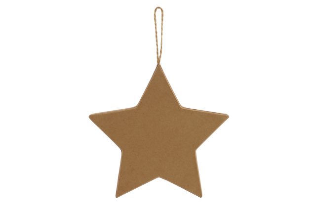 Star and Heart Cardboard Kraft Ornaments - 3 - Christmas Garland and Ornaments - 10doigts.com - Guirlandes et suspensions de Noël - 10doigts.fr