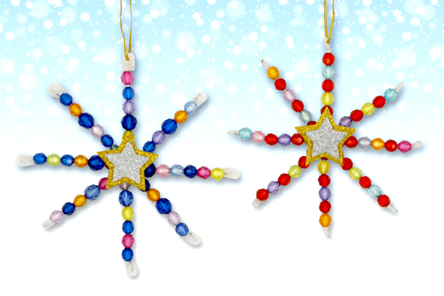Star Bead Suspensions to Make - 12 Pieces - 1 - Ready-to-use Kits - 10doigts.com - Kits clés en main - 10doigts.fr