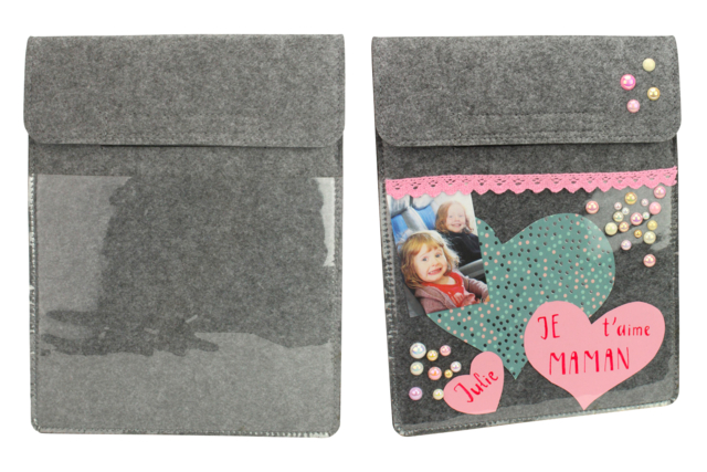 Thick Felt Tablet Case - 1 - Fabric Bags and Pouches - 10doigts.com - Sacs et trousses en tissu à personnaliser : vos supports de création textile - 10doigts.fr