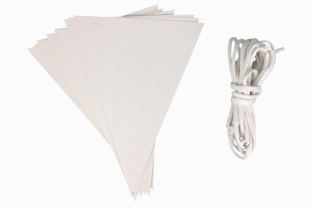 White Cardboard Bunting - 2 Pieces - 2 - Paper Supports - 10doigts.com - Supports en papier - 10doigts.fr