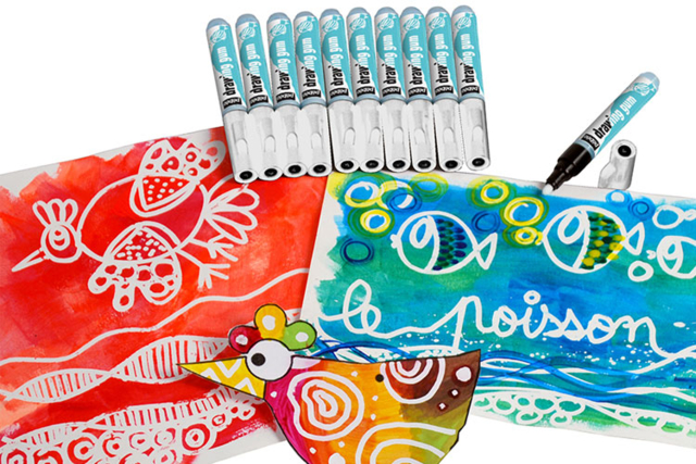 Drawing Gum Marker - 16 - Painting Accessories - 10doigts.com - Accessoires de peintures - 10doigts.fr