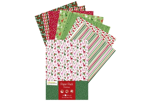 hojas de navidad avenida mandarine - Papiers créatif de Noël - 10doigts.fr