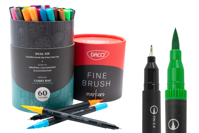 Rotulador de punta fina 60 colores para colorear - Feutres pointes fines : la précision pour le dessin et l'écriture - 10doigts.fr