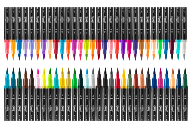Rotulador pincel de punta fina 60 colores - Feutres pointes fines : la précision pour le dessin et l'écriture - 10doigts.fr