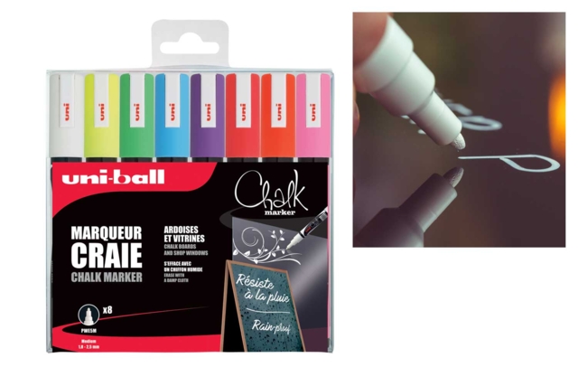 POSCA Chalk Markers - 8 Assorted Colors - 1 - Chalks, Boards, Slates - 10doigts.com - Craies, tableaux et ardoises : l'espace de toutes les expressions - 10doigts.fr