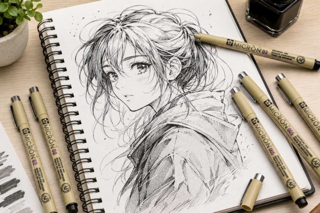 Rotuladores fineliners Sakura manga - Feutres calibrés et fineliners pour le dessin de précision - 10doigts.fr
