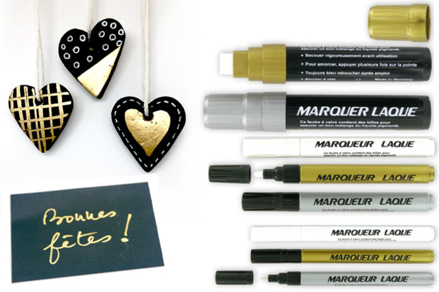 Metallic Permanent Markers in Gold, Silver or White - 1 - Paint Markers - 10doigts.com - Marqueurs peinture : l'intensité de l'acrylique au bout des doigts - 10doigts.fr
