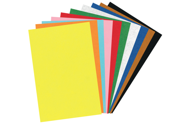 Fieltros 20 x 30 cm, 10 colores surtidos - Feuilles de feutrine - 10doigts.fr