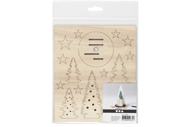 Wooden Forest Scene - Pine Trees to Assemble - 5 - Raw Wood Decor - 10doigts.com - Décorations en bois brut : tranches et bois naturel déco - 10doigts.fr
