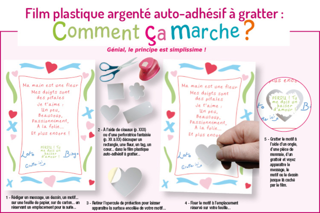 Scratch-off Sticker - 20 x 15 cm - 9 - Metallic, Glitter Paper - 10doigts.com - Papier métallisé, pailleté - 10doigts.fr