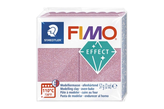 Fimo Effect Glitter - Rose Gold (212) - 1 - Fimo Effect Clay - 10doigts.com - Pâtes Fimo Effect : donnez une dimension magique à vos modelages - 10doigts.fr