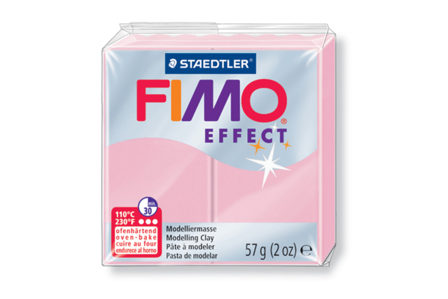 FIMO Effect Pastel - Pink (205) - 1 - Fimo Effect Clay - 10doigts.com - Pâtes Fimo Effect : donnez une dimension magique à vos modelages - 10doigts.fr