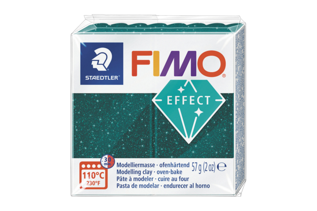 Fimo Effect Glitter - Green (562) - 1 - Fimo Effect Clay - 10doigts.com - Pâtes Fimo Effect : donnez une dimension magique à vos modelages - 10doigts.fr
