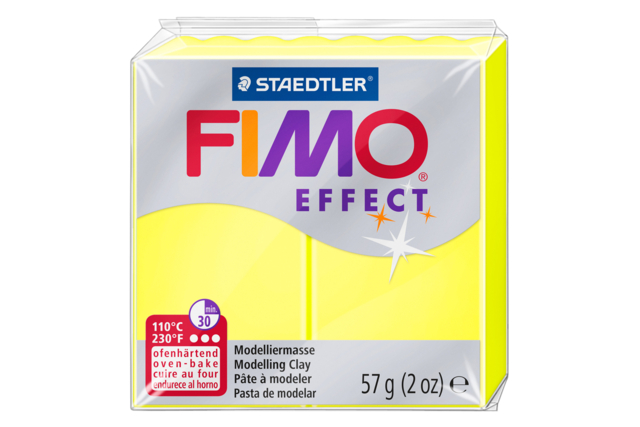 Fimo Neon Effect - Yellow - 1 - Fimo Effect Clay - 10doigts.com - Pâtes Fimo Effect : donnez une dimension magique à vos modelages - 10doigts.fr