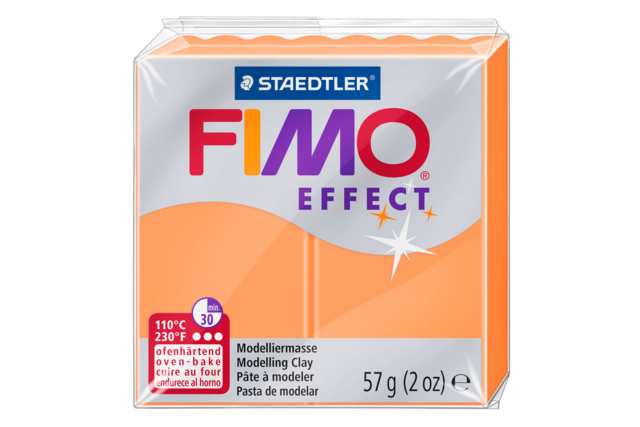 Fimo Neon Effect - Orange - 1 - Fimo Effect Clay - 10doigts.com - Pâtes Fimo Effect : donnez une dimension magique à vos modelages - 10doigts.fr