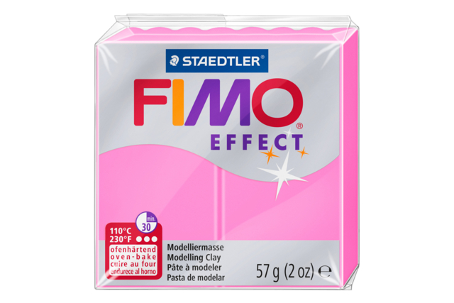 Fimo Neon Effect - Pink - 1 - Fimo Effect Clay - 10doigts.com - Pâtes Fimo Effect : donnez une dimension magique à vos modelages - 10doigts.fr