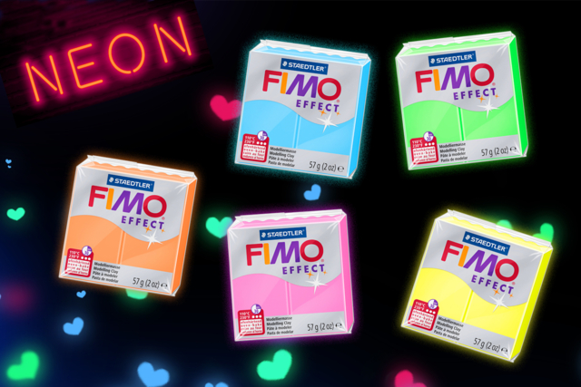 Fimo Neon Effect - Green - 2 - Fimo Effect Clay - 10doigts.com - Pâtes Fimo Effect : donnez une dimension magique à vos modelages - 10doigts.fr