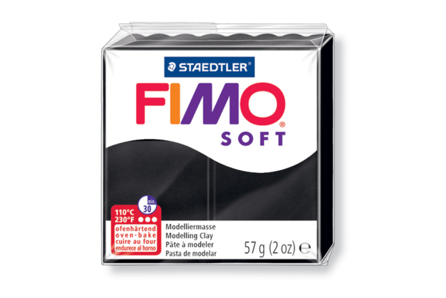 FIMO Soft - Black (9) - 1 - Fimo Soft Clay - 10doigts.com - Pâtes Fimo Soft : le modelage facile pour toutes vos créations - 10doigts.fr