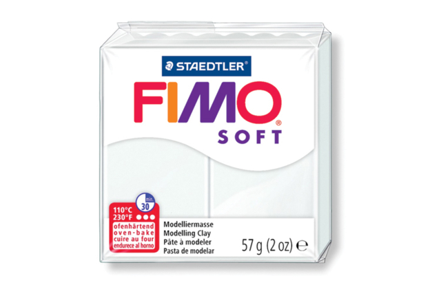 FIMO Soft - White (0) - 1 - Fimo Soft Clay - 10doigts.com - Pâtes Fimo Soft : le modelage facile pour toutes vos créations - 10doigts.fr